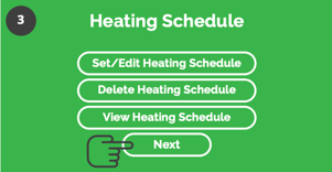 Heating schedule